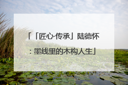 「匠心·传承」陆德怀：墨线里的木构人生