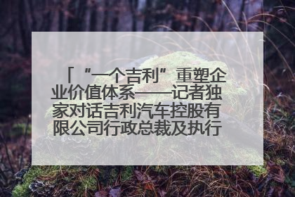 “一个吉利”重塑企业价值体系——记者独家对话吉利汽车控股有限公司行政总裁及执行董事桂生悦