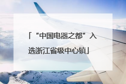 “中国电器之都”入选浙江省级中心镇
