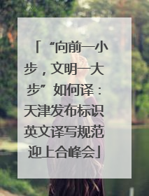 “向前一小步，文明一大步”如何译：天津发布标识英文译写规范迎上合峰会
