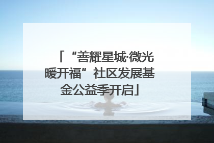 “善耀星城·微光暖开福”社区发展基金公益季开启