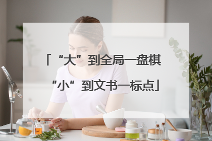 “大”到全局一盘棋 “小”到文书一标点