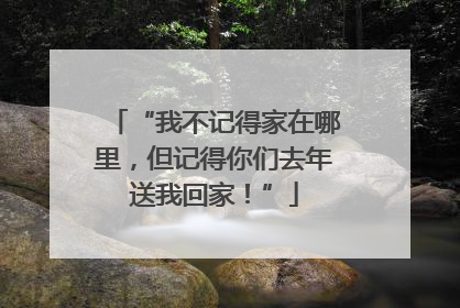 “我不记得家在哪里，但记得你们去年送我回家！”
