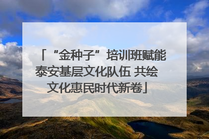 “金种子”培训班赋能泰安基层文化队伍 共绘文化惠民时代新卷
