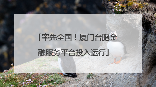 率先全国！厦门台胞金融服务平台投入运行