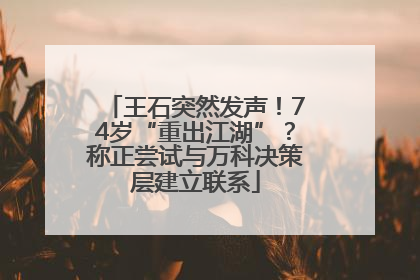 王石突然发声！74岁“重出江湖”？称正尝试与万科决策层建立联系