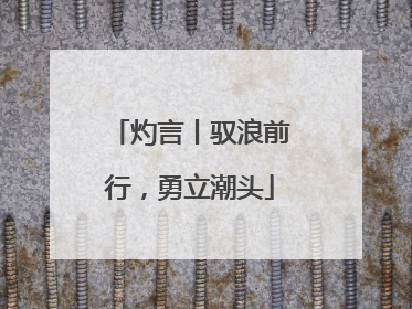 灼言丨驭浪前行，勇立潮头
