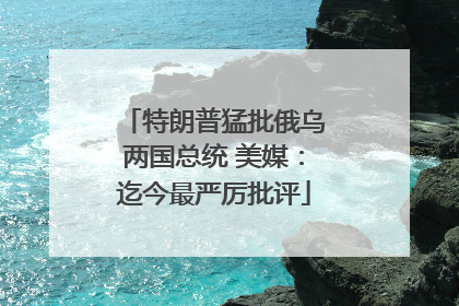 特朗普猛批俄乌两国总统 美媒:迄今最严厉批评