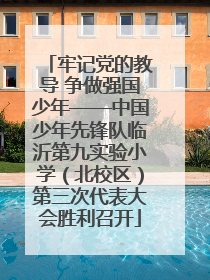 牢记党的教导 争做强国少年——中国少年先锋队临沂第九实验小学（北校区）第三次代表大会胜利召开