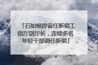 石如根跨省任新疆工信厅副厅长，连续多名年轻干部调任新疆