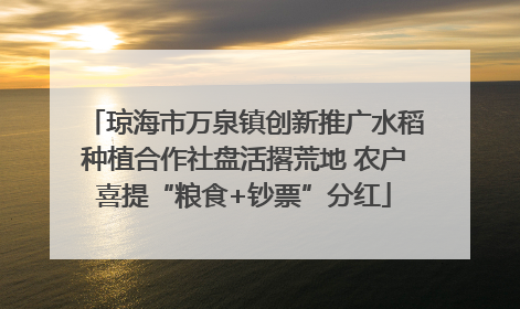 琼海市万泉镇创新推广水稻种植合作社盘活撂荒地 农户喜提“粮食+钞票”分红