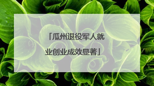 瓜州退役军人就业创业成效显著