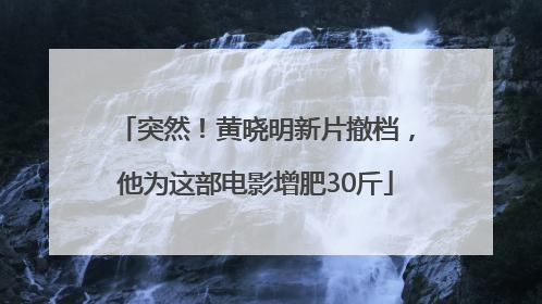 突然！黄晓明新片撤档，他为这部电影增肥30斤
