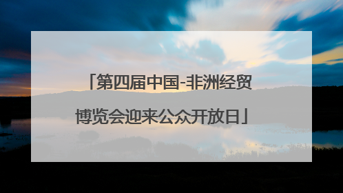 第四届中国-非洲经贸博览会迎来公众开放日