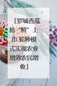 罗城香瓜抢“鲜”上市 轮种模式实现农业增效农民增收