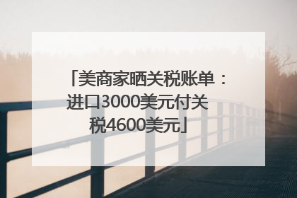 美商家晒关税账单：进口3000美元付关税4600美元