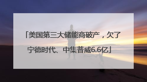 美国第三大储能商破产，欠了宁德时代、中集普威6.6亿