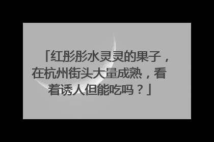 红彤彤水灵灵的果子，在杭州街头大量成熟，看着诱人但能吃吗？