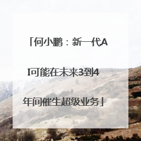 何小鹏：新一代AI可能在未来3到4年间催生超级业务