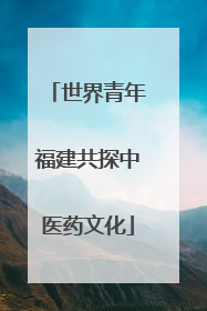 世界青年福建共探中医药文化