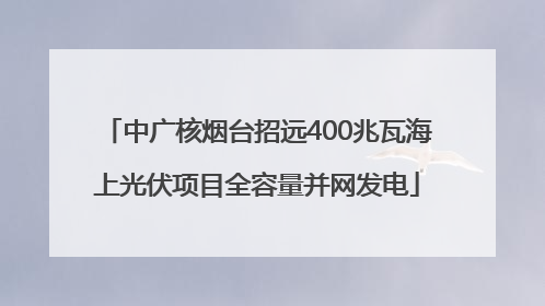 中广核烟台招远400兆瓦海上光伏项目全容量并网发电