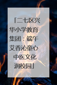 二七区兴华小学教育集团：端午艾香沁童心 中医文化润校园