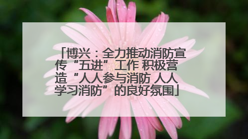 博兴：全力推动消防宣传“五进”工作 积极营造“人人参与消防 人人学习消防”的良好氛围