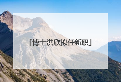 博士洪欣拟任新职