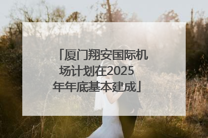 厦门翔安国际机场计划在2025年年底基本建成