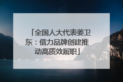 全国人大代表姜卫东：借力品牌创建推动高质效履职