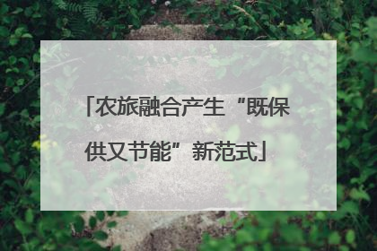 农旅融合产生“既保供又节能”新范式