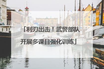 利刃出击！武警部队开展多课目强化训练