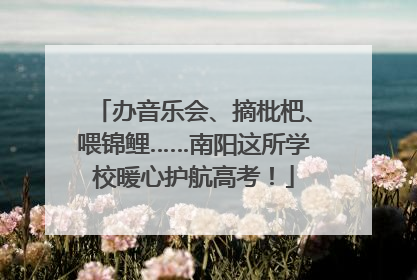 办音乐会、摘枇杷、喂锦鲤……南阳这所学校暖心护航高考！
