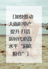 加快推动大面积单产提升 打造新时代更高水平“洞庭粮仓”