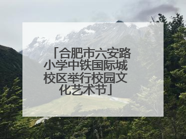 合肥市六安路小学中铁国际城校区举行校园文化艺术节