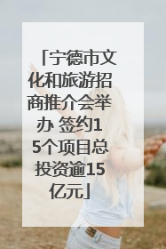 宁德市文化和旅游招商推介会举办 签约15个项目总投资逾15亿元