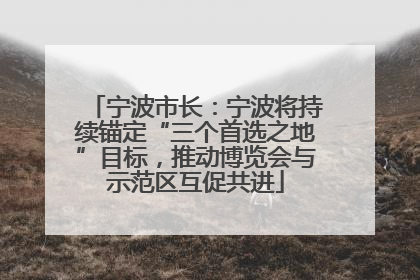 宁波市长：宁波将持续锚定“三个首选之地”目标，推动博览会与示范区互促共进