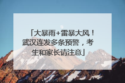 大暴雨+雷暴大风！武汉连发多条预警，考生和家长请注意