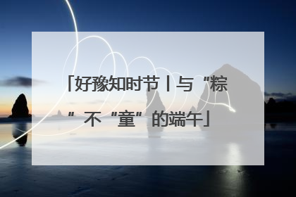好豫知时节丨与“粽”不“童”的端午