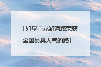 如皋市龙游湾路荣获全国最具人气的路