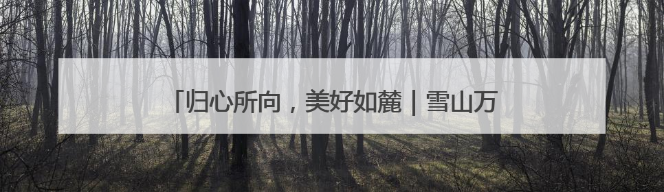 归心所向，美好如麓｜雪山万科城A7地块归麓园品质交付
