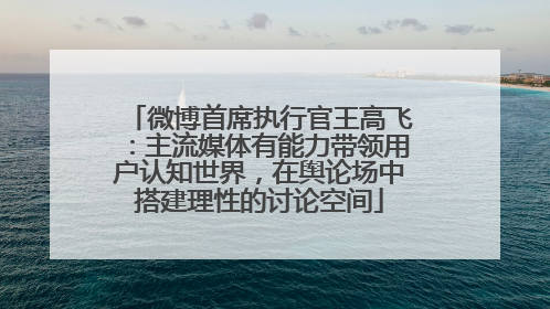 微博首席执行官王高飞：主流媒体有能力带领用户认知世界，在舆论场中搭建理性的讨论空间