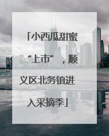 小西瓜甜蜜“上市”，顺义区北务镇进入采摘季