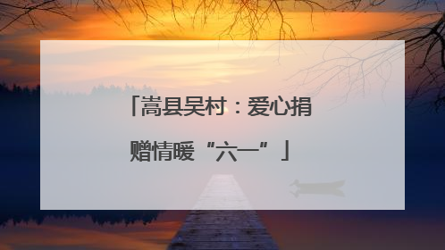 嵩县吴村：爱心捐赠情暖“六一”