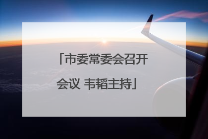 市委常委会召开会议 韦韬主持