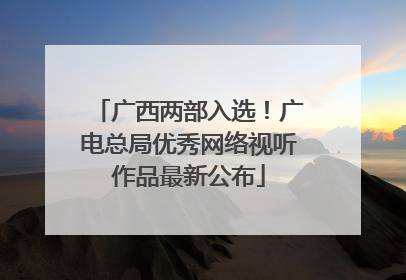 广西两部入选！广电总局优秀网络视听作品最新公布