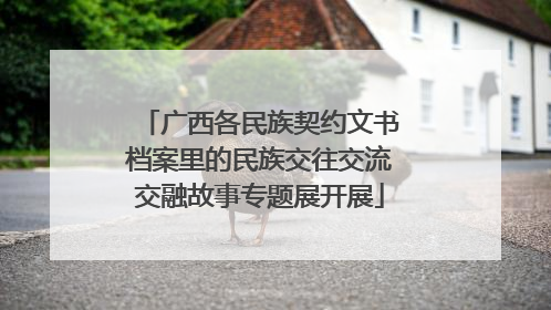 广西各民族契约文书档案里的民族交往交流交融故事专题展开展