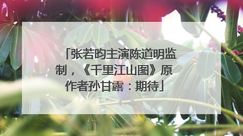 张若昀主演陈道明监制，《千里江山图》原作者孙甘露：期待