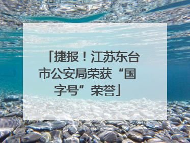 捷报！江苏东台市公安局荣获“国字号”荣誉
