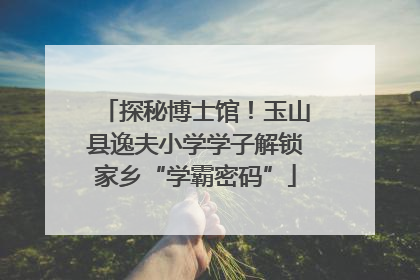 探秘博士馆！玉山县逸夫小学学子解锁家乡“学霸密码”